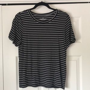 Ruffle sleeve AEO striped tee